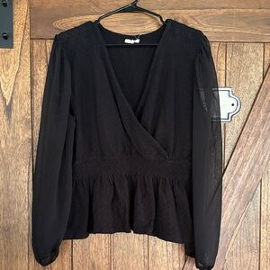 Maurices Elegant Black Peplum Blouse